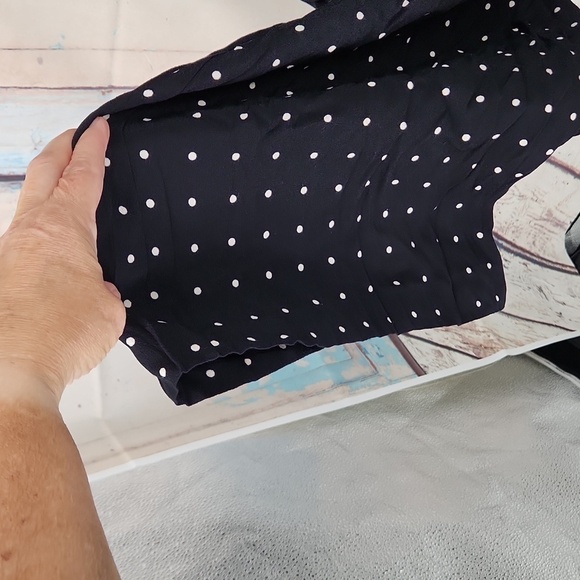 Madewell Black Ruffle Front Wrap Jumpsuit in Grid Dot - Picture 6 of 11